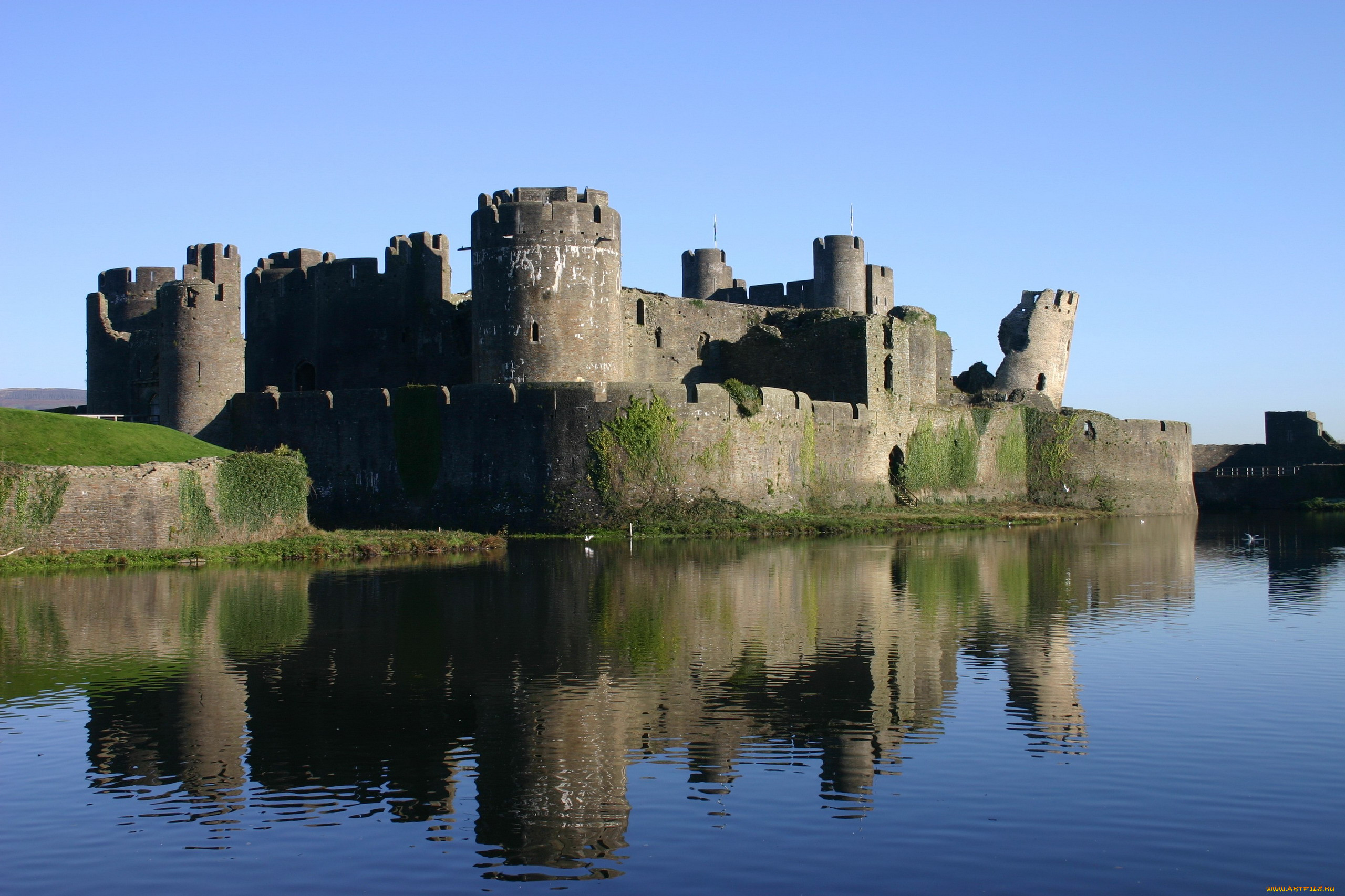 caerphilly castle, wales, ,  , caerphilly, castle